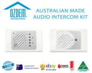 Audio Intercom Kit | Silver on White | Ozdem (AUSTRALIAN MADE, ROOM TO ROOM)