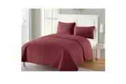 Ramesses 3 Piece Chic Embossed Comforter Set Burgundy Queen
