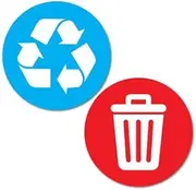 Recycle Bin Trash Rubbish Bin Blue and Red Stickers Decal