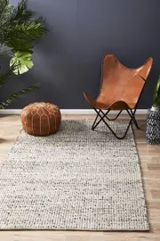 Rug Culture Grey Handmade Felted Wool Scandi Flatwoven Rug