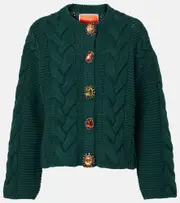 [La DoubleJ] La DoubleJ Portrait cable-knit cardigan UK 8 black