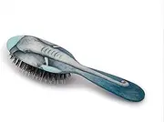 [Rock & Ruddle] Natural Mixed Boar Bristle Hair Brush for Women and Kids (Small/Travel Size, 17.5cm) - Perfect for Wet or Dry Hair, Detangling Smoothing Blowdrying - Made in UK - Elephant