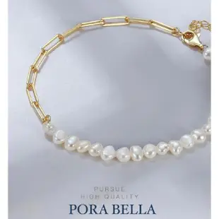 【Porabella】925純銀人工珍珠手鍊手環 簡約大方氣質抗過敏 ins風 Bracelets VIP尊榮包裝