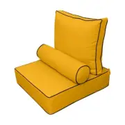Contrast Pipe Trim Large Deep Seat Back Rest Bolster Insert Slip Cover Set AD108