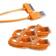 4 6FT USB SYNC DATA POWER CHARGER ORANGE CABLE IPHONE 4S IPOD TOUCH CLASSIC IPAD