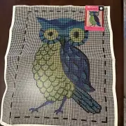 Vintage Large Latch Hooking Rug Pattern Fowl Owl Spinnerin No Yarn 117 READ