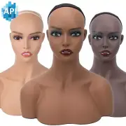 18" Realistic Mannequin Wig Head Manikin shoulder Bust Stand Display Hair DE-L