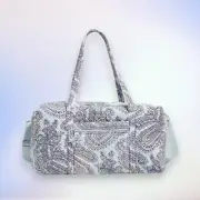 Soft Sky Paisley Vera Bradley Large Travel Duffel Bag Light Blue Quilted NWT