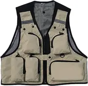 [Legou] Men's Fishing Vest Mesh Fishing Vest Outdoor Vest Multi Pocket Vest
