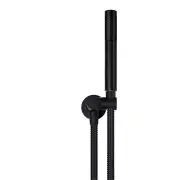 Round Brass Hand Shower Bath Set with Bracket - Matte Black