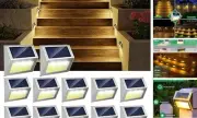 12 Pack Solar Lights Outdoor Waterproof for Stairs Decor, Warm White-12Pack