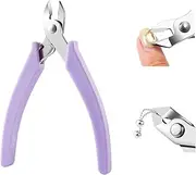 Rhinestone Remover Tool for Nails, Stainless Steel Gem Nail Decor Removal Pliers DIY Manicure Tool for Rhinestones, Crystals, Nail Chains (purple)