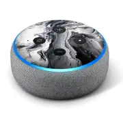 Vinyl Decal Skin for Amazon Echo Dot 3rd Gen - Black and White Swirl Marble