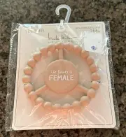 Nicole Miller Silicone Teether Ring THE FUTURE IS FEMALE Pink BPA PVC Free