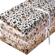 CroBlissful 4 Pcs Cowboy Western Changing Pad Cover Soft Baby Changing Pad Covers Stretchy Diaper Changing Pad Cover Breathable Nursery Changing Table Sheets Cover for Girls Boys, 32 x 16 x 5 Inch
