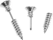 [Minkissy] 1Pair Screw Thread Ear Studs Stainless Steel Punk Earrings for Cartilage Piercing Minimalist Design Durable and Glossy Finish for Daily Wear and Parties