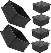 Protect Your Floors 6pcs Black Furniture Feet Caps Post Bracket Chair Legs Tips Covers for Hardwood