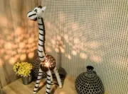 Lantern Zebra Medium Animal Lamp Coconut Shell Bedroom Lamp Table Floor Light