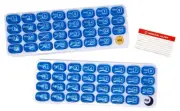 AM/PM 31-Day Monthly Pill Organizer Pods with Tray and Bonus Medical Alert Card
