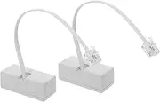 BRIGHTFUFU Dual Interface Phone Splitter 2pcs Rj11/rj14 Adapters 6p4c Cable Telephone Line Adapters for Landlines