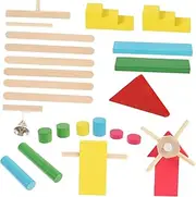 CORHAD 1 Set 26Pcs Wooden Domino Blocks Early Education Plaything for Bright Color Design for Hand Eye Coordination and Color Recognition Safe Sturdy and Easy to Grip
