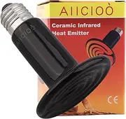 AIICIOO Terrarium Reptile Heat Lamp - Ceramic Heating Emitter Bulb for Lizards/Tortoise/Chicken Cooper Brooding Non Light Pets Rest Comfortable Screw E27 220-240V, Black (150W)