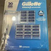 Gillette Mach3 Advanced Men's Refill Cartridges Blue 20 Count