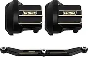 INJORA Brass Diff Cover and Steering Link Kit for TRX4M 1/18 RC Crawler Upgrade Parts,Black