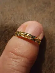 14k Yellow Gold Diamond-Cut Leaf Pattern Adjustable Toe Ring 0.6 gr