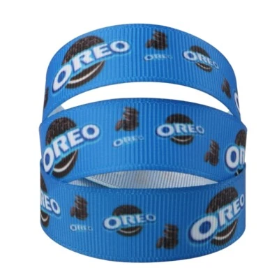 Oreo Cookie Print | 1" or 1.5" Grosgrain Ribbon | 5 Yard Cut