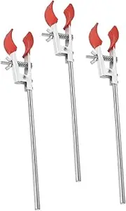 SOLUSTRE 3pcs Universal Clip Spring Clamps Lab Clamp Rod Shaker Clips Tube Holder Clamp Medical Laboratory Tarp Tubing Portable Tumbler Beaker Tubes Holder Cup Bottle Odiker Hydro Pvc Red