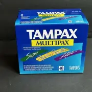 Vintage 1999 Tampax Tampons Multi Pk Super, Regular, Lites. 40ct: