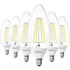 Sunco 6 Pack LED B11 Light Bulb Dusk to Dawn Candelabra, 5W Equivalent 40W