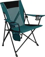 Kijaro Blue Dual Lock Folding Camp Chair - Versatile Sports Chair with Locks Pos