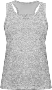 [SHEKINI] Women Workout Running Tank Top Racerback Sport Vest Gym Yoga Shirt Tops Mesh Backless Loose Fit