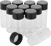 Unxuey 5ml Glass Clear Sample Bottles Screw Cap Lab Vials Supply Liquid Collection Container for Essential Oils Plastic Cap - Pack of 10