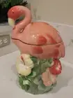Ceramic Pink Flamingo Retro Cookie Jar Target Home Collection 2005 Tropical NEW