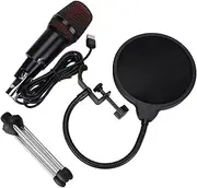 USB Condenser Microphone Aluminum Alloy Professional Recording Microphone Set with Cardioid Pickup Pure Sound Effects for Studio Recording Gaming Streaming Podcast