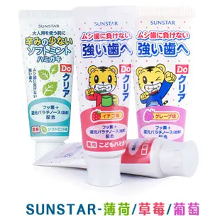 日本 SUNSTAR 兒童牙膏 巧虎 獅王 LION KAO 麵包超人 米奇米妮 寶寶牙膏 0951 三詩達