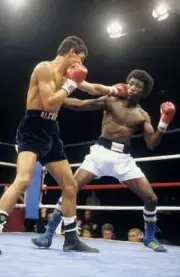 Alexis Arguello Lands A Punch Against Cornelius Boza Edwards Old Boxing Photo