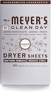 Mrs. Meyer's Clean Day Dryer Sheets, Lavender, 80 Count