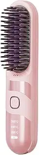 Hair Straightening Comb - 2-in-1 Ionic Hair Curler And Straightener, Rechargeable Portable Styling Brush For Travel, Salon, Home Use, Wireless Hair Smoothing Tool, Hair Straightening Comb