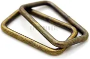 CRAFTMEmore Metal Rectangle Buckle Ring for Bag Belt Loop Strap Heavy Duty Rectangular Cord fits Webbing 1-1/4" & 1-1/2" Wide Pack of 20 (1-1/2 Inches, Antique Brass)