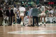 Robert Parish Boston Celtics injures his leg and the team crowds a- Old Photo
