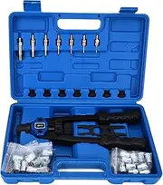 Rivet Gun Kit, 126Pcs Rivet Nut Tool Set, M3-M12 Thread Insert Tool, Hand Riveter for Metal Automotive DIY Repair