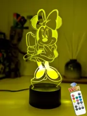 MINNIE MOUSE CUTE 3D LED Battery USB Night Light 7 Colour Changing Room Lamp