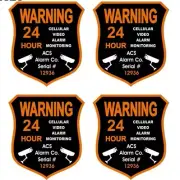 4 PCS Home CCTV Surveillance Security Camera Video Sticker Warning Decal Signs