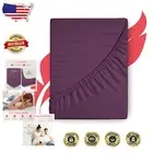 Heavyweight 1000-Thread-Count Egyptian Cotton King Fitted Sheet, 16" Deep - Plum