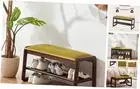 Shoe Rack Entryway Shoe Storage Bench, End 11.8"D x 31.5"W x 16.5"H Olive Green