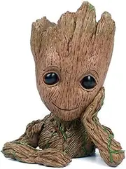 Baby Groot Flowerpot The Guardians of Galaxy Flower Pot Cute Baby Action Figures Model Toy Pen Pencil Holder PVC Plant Holder